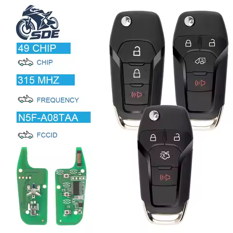 SDE N5F-A08TAA ID49 Chip 315Mhz Car Remote Key For Ford Escort Fusion F150/F250 2013-2016 Transit Co