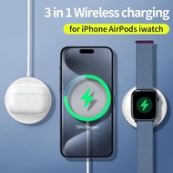 Magnetic Wireless Charger 3 In 1 Double Sided 18W Fast Charging for Apple Devices iPhone 15 14 13 12