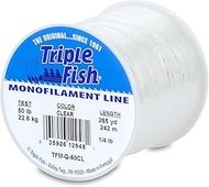 Triple Fish Monofilament Line, 50 lb / 22.7 kg Test.028 in / 0.70 mm Dia, Clear, 1/4 lb / 0.11 kg Sp