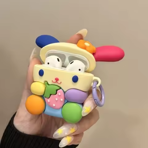 Sanrio Usahana Cartoon Colorful Silicone 3D Embrace Strawberries Earphone Case Protective Case Suita