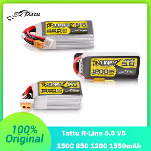 Tattu R-Line 5.0 V5 150C 850 1200 1550mAh Lipo Battery 4S/6S XT30 XT60 Plug FPV Racing Drone RC Quad