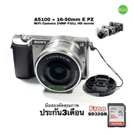 Sony A5100 16-50mm กล้องพร้อมเลนส์ ครบชุด Wifi Camera 24MP Full HD movie จอใหญ่ 3” LCD selfie มือสอง used คัดคุณภาพ มีประกัน3เดือน