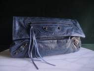 【老時光 OLD-TIME】早期二手老包義大利製BALENCIAGA手拿包(藍色