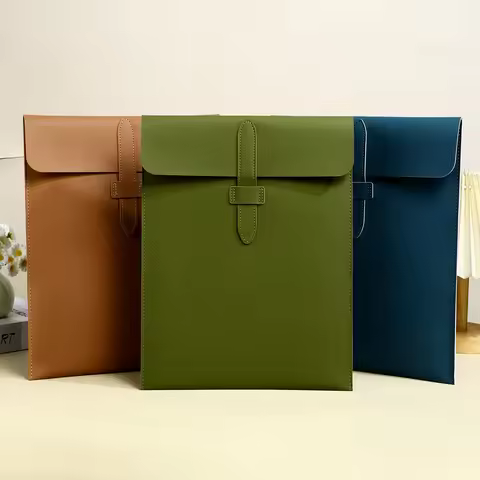 A4 Cortex Vertical Thick Leather Document Bag,Folder, Storage Bag Back To School Bag,For Contract/In