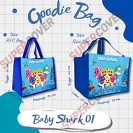 Goodie Bag Cartoon Character BABY SHARK 01 Dark Blue Color And For Birthday Events, Aqiqah, Thanksgiving And Others.
