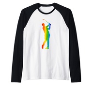 LGBT LGBTQ Gay Lesbian Pride Golfer LGBT Flag Rainbow Gifts Raglan Baseball Tee