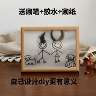 Dog Hair Couple Handmade diy Hollow Photo Frame Table Collection Commemorative Meaning Profound Pet 