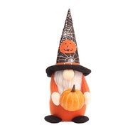 Halloween Gnome Decoration Soft Pumpkin Gnome Ornament Halloween Gnome Figurine with Fabric Pumpkin