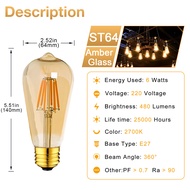 E12 E14 E27 Edison Bulb Retro 1W 2W 3W 4W 6W 8W Filament Bulb 220V Dimmable Warm White Light Bulb 90