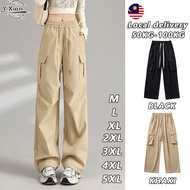 Cargo Pants Women Khaki Seluar Cargo Perempuan Loose Cargo Pants Women Straight Cut Seluar Seluar Pe