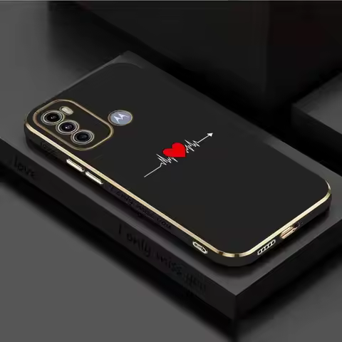 Heartbeat Luxury Plating Phone Case For Motorola Moto G60 G50 G53 G52 G42 G30 G20 G22 G52 E20 G9 Pla