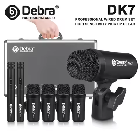 DK7 7-Piece Professional Gig Drum Microphone Kit (All Metal), Bass Percussion, Snare Drum Microphone