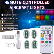 DTH 7 Color Remote RGB LED Strobe Light for Aircraft Motorcycle HD Wireless Warning Light