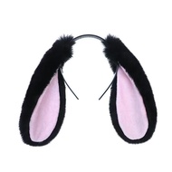 Black Pink White Lop-Eared Rabbit Headband Simulation lolita Plush Rabbit Ear Hair Accessories cospl
