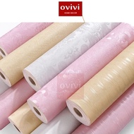 Ovivi 3D patterned wallpaper for office and bedroom with pre-adhesive 10m roll, beautiful thick type