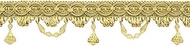 3" (7.5cm) Beautiful Beaded Fringe Trim with Fancy Gimp Header (Style# BF300) Antique Gold #C4 (Dark