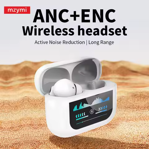 mzymi YX30 Wireless Earbuds ANC+ENC Bluetooth5.3 Touch screen Earphones Noise Reduction OEM Sports H