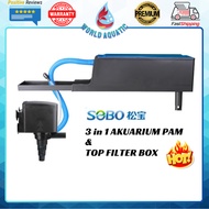 [READY STOCK] SOBO Aquarium Top Filter Box Power Head Aquarium Water Pump Aquarium Top Filter Pam Ai