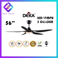 DEKA CEILING FAN 56" REMOTE 5 SPEED LED LAMPU DC MOTOR