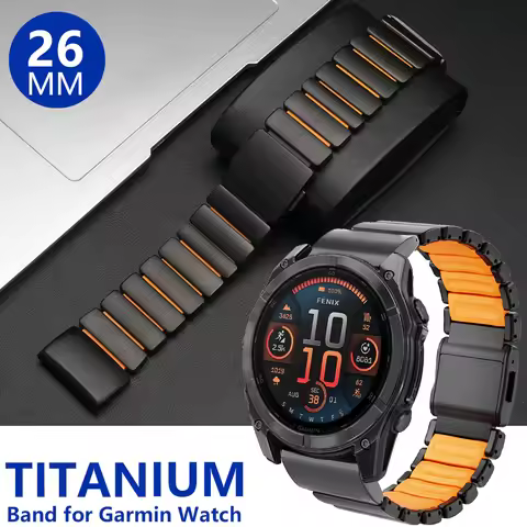 26mm Titanium Band for Garmin Watch Fenix 8 7X Pro Tactix 7 EPIX Pro 51mm Enduro 3 2X Instinct 3 2X 