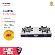 【Great discount】KHIND Dapur Gas Stainless Steel Double Gas Cooker GC8008