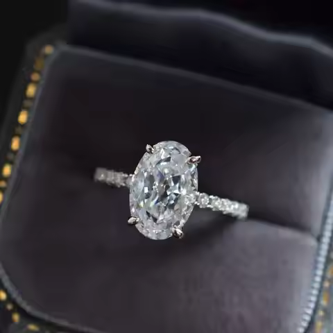 Luxury 6Ct Lab Diamond Ring With 100% Silver 925 Engagement Ring Jewelry for Women