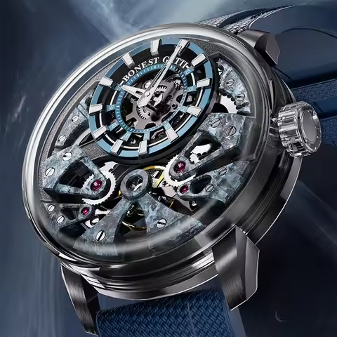 BONEST GATTI Men's Automatic Mechanical Watch with Sapphire Crystal, 316 Stainless Steel, Skeleton M