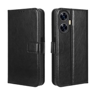 Realme C55เคส NFC เคสแท่นวางโทรศัพท์พับได้ Realme เคส C55ทรงกระเป๋าสตางค์ฝาครอบ PU หนังกลับ