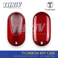 T-Carbon Key Cover Casing Key Mercedes Benz W206 C200 W223 S400 Red