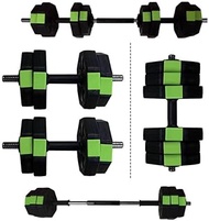 4-in-1 Adjustable Dumbbell Set, Converts to Dumbbells, Barbells, Kettlebells and Push Up Bars, Total