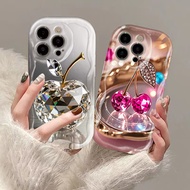 2D Cherry Crystal Pattern Back Cover for Samsung A06 A17 A56 A15 A07 A16 A35 A05 A55 A54 A12 A14 A25