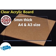 5mm Thick Acrylic Sheet/ Acrylic board  Glass slab Perspex A4/A3 Casting 5mm Grade A