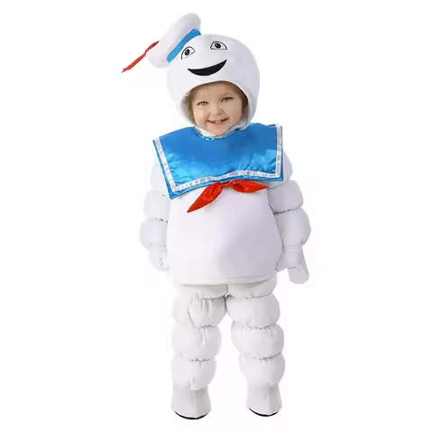 TYV55Party Carnival Kids Baby Mini Stay Puft Ghostbusters Marshmallow Costumes for Halloween Cute 3 
