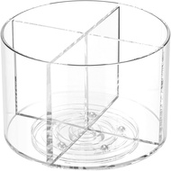 Drinks Packet Organizer, Lazy Susan Rotating Storage, Clear Flavor Packet Holder, 4 Compartments, Tr
