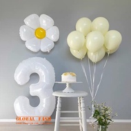 Jumbo Number Balloon WHITE 80 Cm Large Number Foil Balloon/ number balloon/