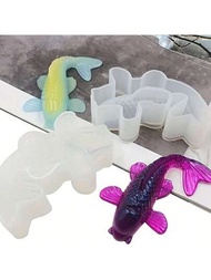 DIY水晶膠模具鯉魚吉祥模具3D鯉魚鏡子硅膠模具
