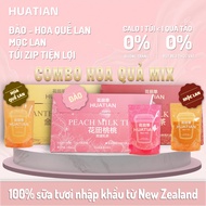 COMBO 3 BOXES OF HUATIAN FRUIT FLAVOR Low Kcal Milk Tea, Not Boring, Easy to Brew at Home, 1 Box of 
