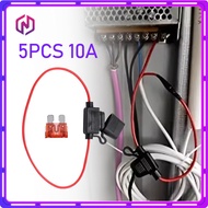 5pcs Car Fuse Holder Blade Fuse Holder Maxi 10A Waterproof For Motorcycle Inline Wire