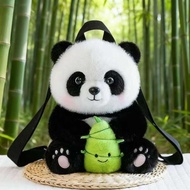 Cute Bamboo Panda Plush Toy Doll Bag Children Storage Backpack Chengdu Base Souvenir Gift Batch