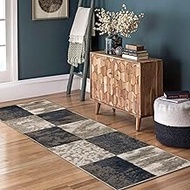 Superior Indoor Runner Rug, Jute Backing, Plush Geometric Rugs for Entryway, Kitchen Floors, Office 