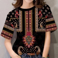 2025 New Summer ASEAN Style Vintage Plus Size Women's T-Shirt