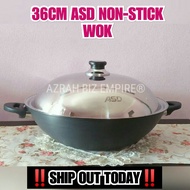 HOT! 36CM ASD NON-STICK WOK WITH STAINLESS STEEL COVER / NON STICK COOKWARE / KUALI ASD