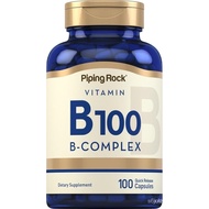 Piping Rock Vitamin B-100 Complex | 100 Capsules | Vitamins B12, B1, B2, B6 |, Gluten Free Supplemen
