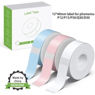 1Roll thermal sticker 12x40 14x30 Thermal Printer Tape Transparent Label Paper for P11/P12/P15/P50/B