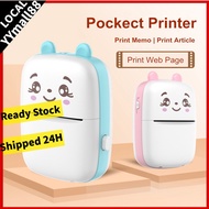 【Local spot】mini Thermal Printer Portable Mobile Printer Photo Printer Picture Printer 57 mm Wireless Bluetooth Printer