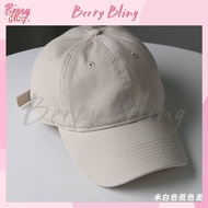 【Berry Bling】Unisex Baseball Cap Korean Summer Vintage Baseball Cap Solid Color Hat#Fd0800