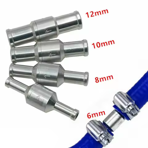 6/8/10/12mm Valves One Way Aluminium Alloy Fuel Inline Way Non Return Check Valve for Petrol Diesel 