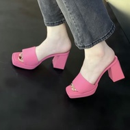 DÉP CAO GÓT NỮ QUAI NGANG GÓT VUÔNG CAO 10P FOM CHUẨN