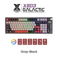 NUBWO X803 คีย์บอร์ดเกมมิ่ง Mechanical MINI RGB ขนาด 98% ใช้ไร้สาย/บลูทูธได้ มี knob สีสันสวยงาม Blu