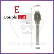 10x6mm Tungsten Carbide Burr 6mm Single Cut Double Cut Rotary Porting Tool Mata Porting Mata Korek H